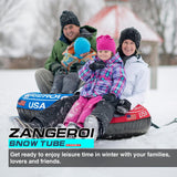 45 in. Inflatable Snow Tube with Heavy-Duty Double Rubber Construction and Cover for Kids and Adults