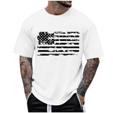 Mens Distressed American Flag Graphic T-Shirt, Short-Sleeve Patriotic Shirt for Independence Day