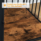 HOOBRO Decorative Dog Crate Furniture with Drawer, Indoor End-Table Kennel for Small Dogs Featuring a Steel-Tube, Chew-Proof Cage, Greige BG01GW03