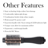 LANGE HAIR Le Volume 2-in-1 Titanium Brush Dryer, 75MM Hot Air Styler with Oval Barrel, Black