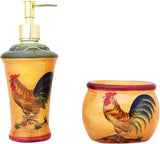 Tuscan Sunshine Country Rooster Hand-Painted Canister Set