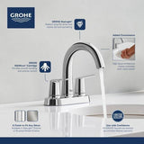 Grohe Veletto 20582000 Starlight Chrome Bathroom Faucet with 4-Inch Centerset and 2 Handles