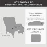 SureFit Home Décor SF38684 Stretch Pique Slipcover for Recliner Wingback Chairs, Two-Piece Form-Fit Design, Polyester/Spandex, Machine Washable, Cream