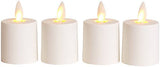 Luminara Flameless Tea Lights, 4-Piece Set with Rechargeable Design, Unscented White