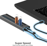 Sabrent HB-PU16 16-Port USB 3.0 Data Hub and Charger with Individual Switches, 90 Watts