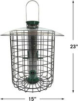 Droll Yankees 344305 Caged Sunflower Bird Feeder, Squirrel-Proof Design, 20-Inch, Black