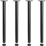 SKYSHALO Set of 4 Black Adjustable Solid Steel Desk Legs for Office Tables and Furniture, 28-Inch