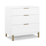Delta Children Hendrix 3-Drawer Dresser in Bianca White with Bronze Hardware
