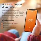 Ember Temperature Control Smart Mug 2, 14 Oz App-Controlled Heated Coffee Cup with Improved Design & 80-Minute Battery Life, White