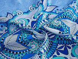 YiHomer Mykonos Blue Paisley Tile-Bordered Tablecloth, 60 x 84 Rectangle, Stain- and Water-Resistant Indoor or Outdoor Tabletop Cover for Picnics and Dinner Parties