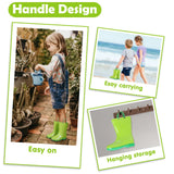 Litfun Green Rain Boots for Toddler Boys and Girls, Size 8 Toddler Waterproof Garden Shoes