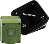 Guardline Wireless Driveway Alarm System with 4 Weatherproof Motion Detectors, 1 Receiver and 1/4 Mile Range for Outdoor Home and Property Security