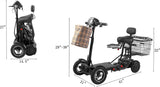 City Slicker Folding Mobility Scooter with Battery Power, 17-Mile Range, Heavy-Duty Lightweight Design, White