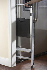 COSCO 2-Step Folding Step Stool in Aluminum and Black, Lite Solutions Portable Design