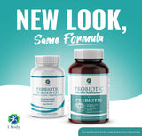 1 Body Probiotic Supplement, 2 Bottles with 30 Billion CFU, Prebiotics and 120 Acid-Resistant Vegan Capsules for Men and Women, Formulated to Promote Gut Health and Support the Immune System