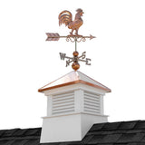 Good Directions Manchester Square Vinyl Cupola with Rooster Weathervane, 18 x 18 x 40 Inches