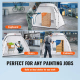 SKYSHALO 7.5×5.2×5.2ft Portable Paint Booth with Built-In Floor and Mesh Screen for Furniture DIY Projects