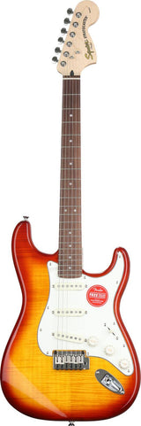 Squier Standard Stratocaster FMT Electric Guitar with Transparent Amber Finish
