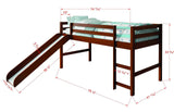 Donco Kids Twin Mission Low Loft Bed Crafted from Solid Wood, Espresso