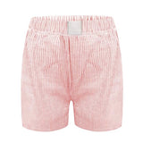 Womens Plaid Color-Block Beach Shorts with Elastic Waist, Loose Comfy Fit for Casual Summer Wear