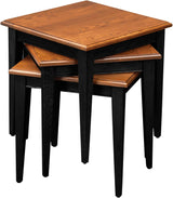 Leick Nesting Table Set with Black and Medium Oak Finishes
