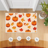 Washable Fall Pumpkin Welcome Door Mat, 19.7×31.5in, Vibrant Indoor Entryway Rug for Backyard, Garage and Yard Decor