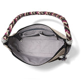 Brighton Barbados Ziptop Hobo Handbag in Black