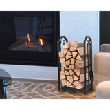 Juvale Firewood Rack with 4 Fireplace Tools and Indoor Log Holder