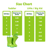 Litfun Green Rain Boots for Toddler Boys and Girls, Size 8 Toddler Waterproof Garden Shoes