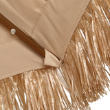 Autlaycil 9-Foot Thatched Tiki Umbrella with Double-Tier Solar LED Lights for Outdoor Pool, Patio and Beach Use