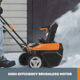 Worx WG471 40V Power Share Cordless Snow Blower with 20-Inch Clearing Width and Brushless Motor