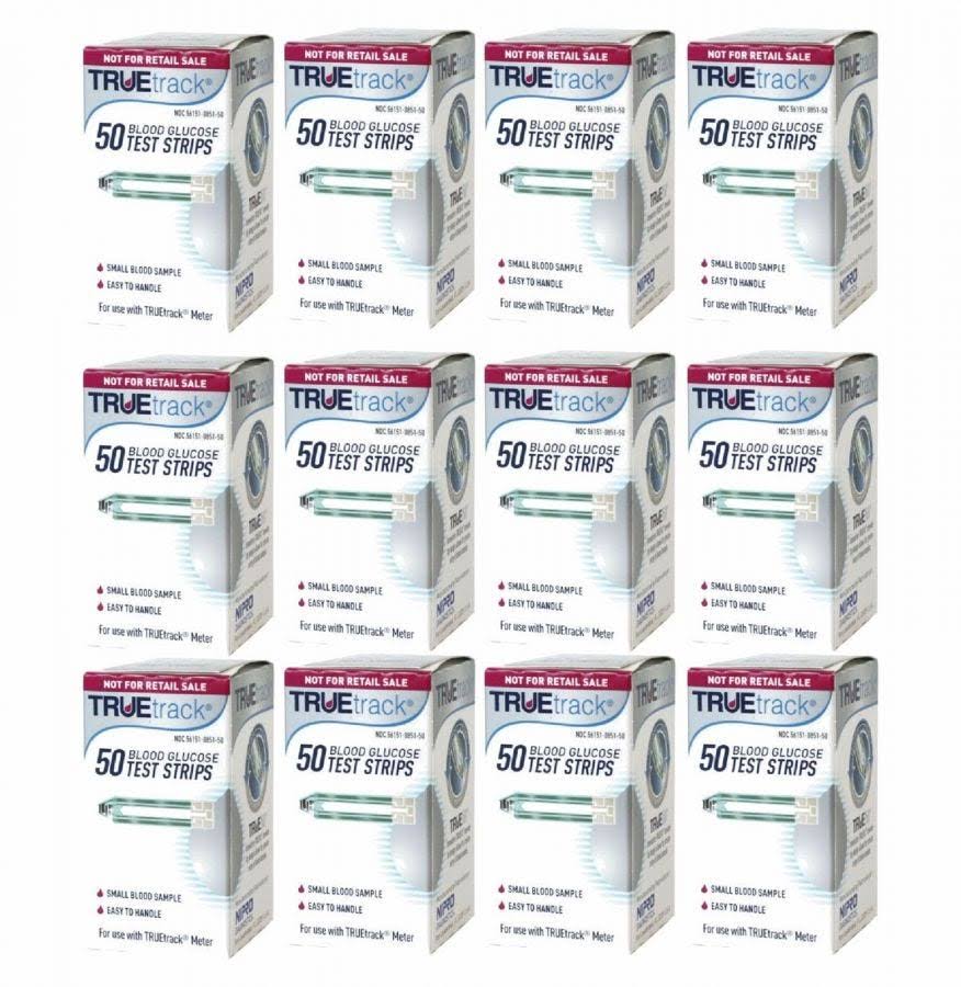Truetrack Blood Glucose Test Strips, 12 Boxes of 50 for a 600-Count Supply