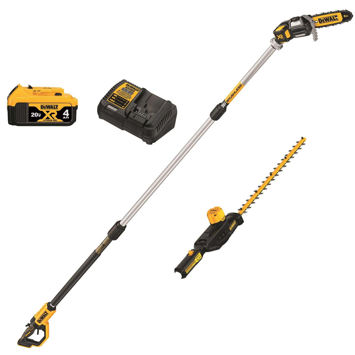 DEWALT DCKO86M1 20V MAX Cordless Combo Kit with Pole Saw and Pole Hedge Trimmer