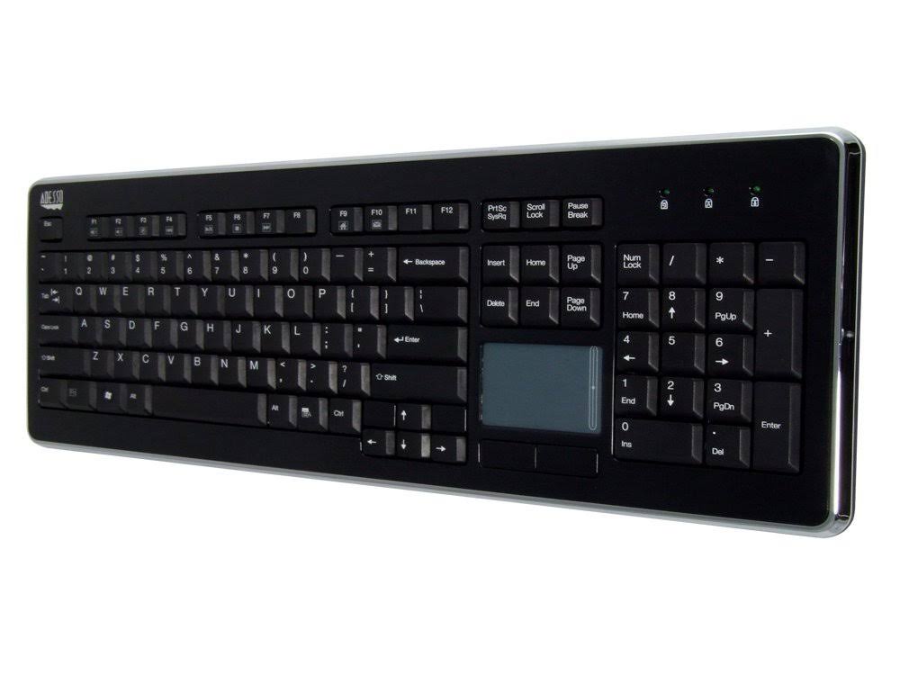 Adesso WKB-4400UB Wireless SlimTouch Desktop Keyboard with Integrated Touchpad