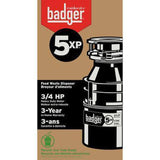 InSinkErator Badger 5XP Garbage Disposal with Cord, 3/4 HP