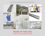 Galvanized Steel Garage Door Vertical Track Replacement Set with Left and Right Rails for 7-Foot Doors and 2-Inch Rollers