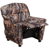 Kids Camouflaged Fabric Recliner from Emma and Oliver, Featuring a Built-In Cup Holder