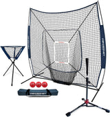 PowerNet 7×7 DLX Baseball and Softball Practice Net Set with Deluxe Tee, Ball Caddy, Weighted Balls, and Strike Zone