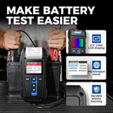 TOPDON BT300P 12V/24V Car Battery and Alternator Tester for 100-2000CCA Lead-Acid Batteries, Featuring Load Testing, Built-In Printer, Spark-Free Metal Clamps and Automatic Reverse Polarity Protection