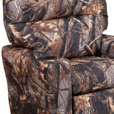 Kids Camouflaged Fabric Recliner from Emma and Oliver, Featuring a Built-In Cup Holder