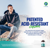 1 Body Probiotic Supplement, 2 Bottles with 30 Billion CFU, Prebiotics and 120 Acid-Resistant Vegan Capsules for Men and Women, Formulated to Promote Gut Health and Support the Immune System