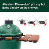 Quantfire Composite 2-Slat Side Shelves for Large Big Green Egg, Folding Egg Mates Replacement Parts for Grill and Smoker