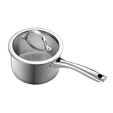2-Quart Classic Stainless Steel Saucepan with Tempered Glass Lid, Silver Cooks Standard Sauce Pot