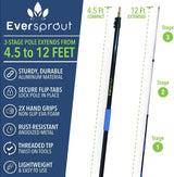 EVERSPROUT SnowBuster Extendable Roof Rake with Never-Scratch Foam Pad, 7-to-24 Foot Length and Up to 30 Ft Standing Reach