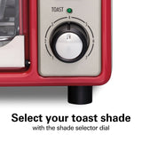 Red Hamilton Beach Toastation 22724, Combining a 2-Slice Toaster with Toaster Oven