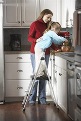 COSCO 2-Step Folding Step Stool in Aluminum and Black, Lite Solutions Portable Design