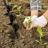 2 x 14.5-Inch Garden Auger Drill Bit with 3/8-Inch Hex Drive, Spiral Earth Post Hole Digger for Bulbs, Flowers and Bedding Planting