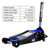 CQSXDA 4 Ton Low Profile Floor Jack with Dual Piston Quick Lift Pump, Heavy-Duty Steel Racing Design and 4-21 Lifting Range