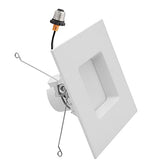 Maxxima 4-Inch Square LED Retrofit Downlight with 800 Lumens, 90 CRI, Dimming and Selectable 2700K-5000K Color Temperature for Kitchen, Bathroom or Bedroom