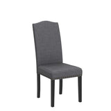Set of 6 Yaheetech Upholstered Parsons Dining Chairs with Padded Fabric Seats, Nailhead Trim and Wood Legs, Khaki (3 Packages)